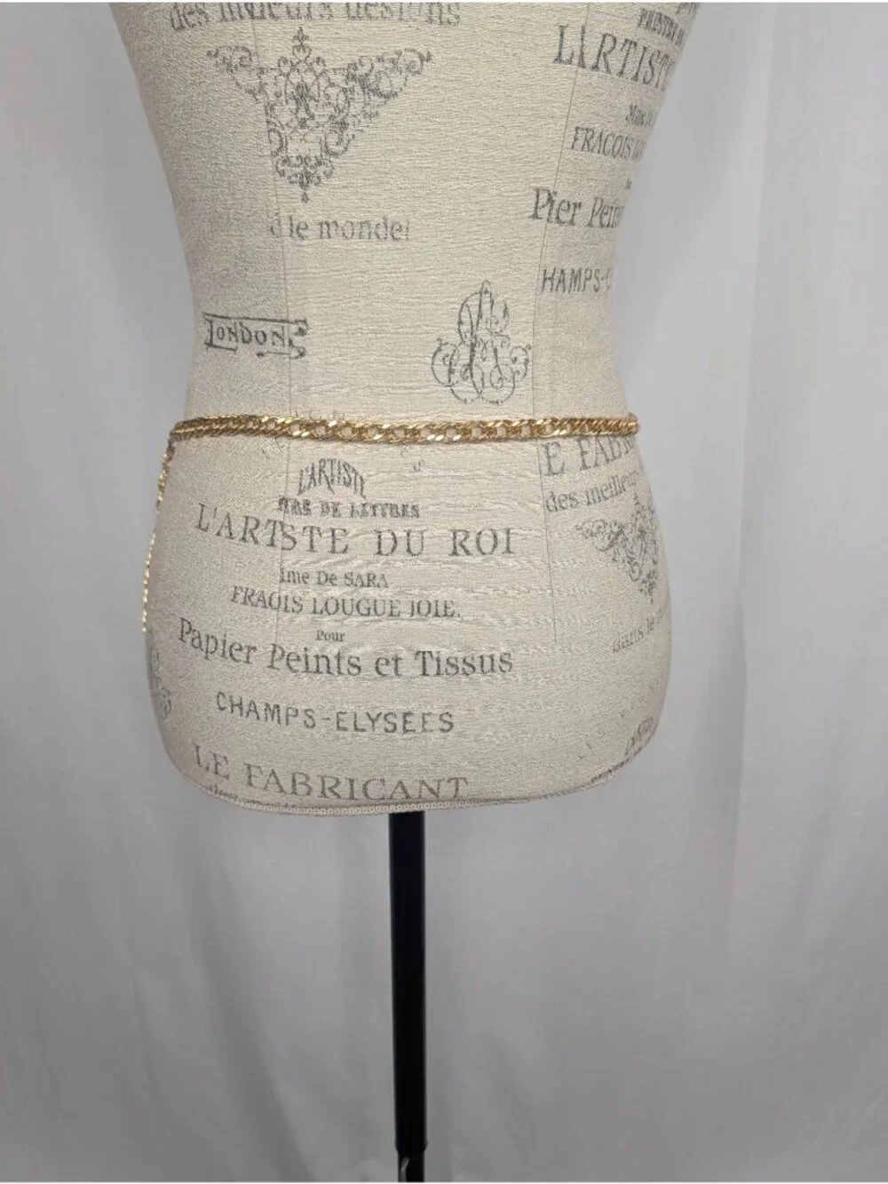 Vintage 90s Gold Chain Belt Small Medium White